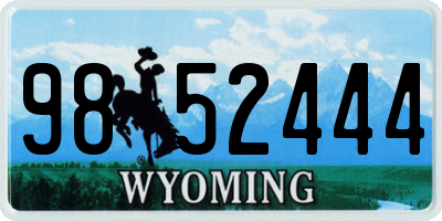 WY license plate 9852444