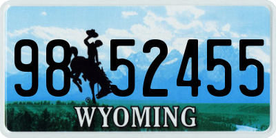 WY license plate 9852455
