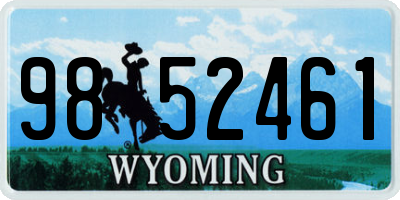 WY license plate 9852461