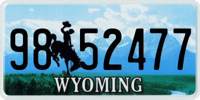 WY license plate 9852477
