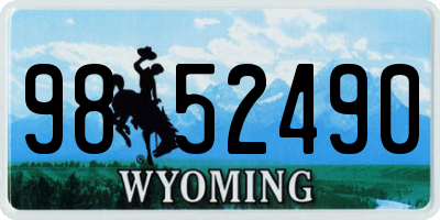 WY license plate 9852490