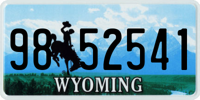 WY license plate 9852541