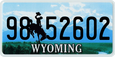 WY license plate 9852602
