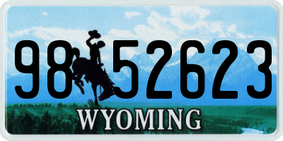 WY license plate 9852623