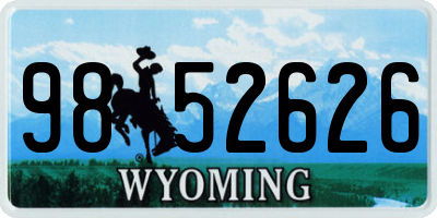 WY license plate 9852626