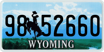 WY license plate 9852660