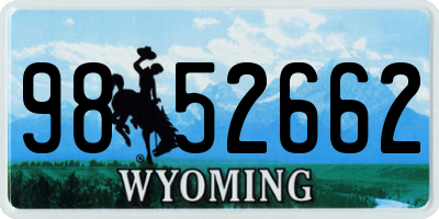 WY license plate 9852662