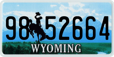 WY license plate 9852664