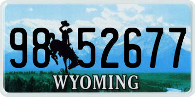WY license plate 9852677