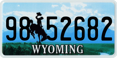 WY license plate 9852682
