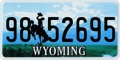 WY license plate 9852695