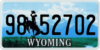 WY license plate 9852702