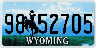 WY license plate 9852705