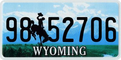 WY license plate 9852706