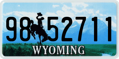 WY license plate 9852711