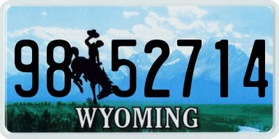 WY license plate 9852714