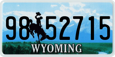 WY license plate 9852715