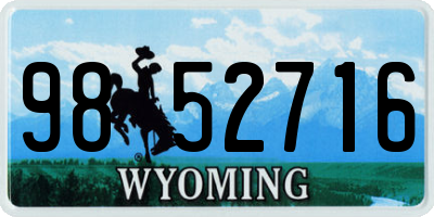 WY license plate 9852716