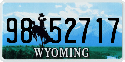 WY license plate 9852717