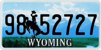 WY license plate 9852727