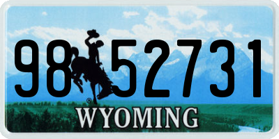 WY license plate 9852731