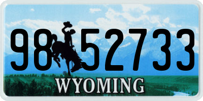 WY license plate 9852733