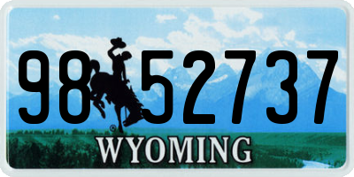 WY license plate 9852737