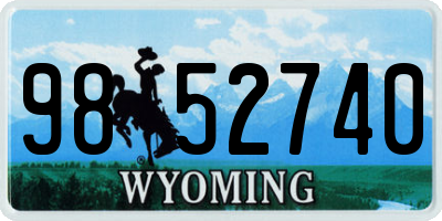 WY license plate 9852740