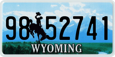 WY license plate 9852741