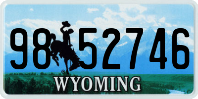WY license plate 9852746