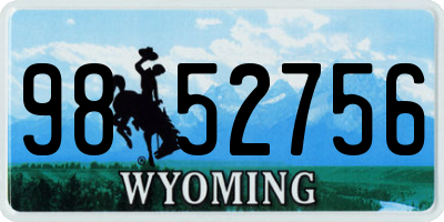 WY license plate 9852756