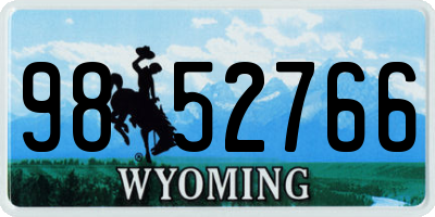 WY license plate 9852766