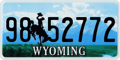 WY license plate 9852772