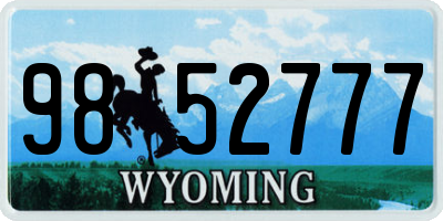 WY license plate 9852777