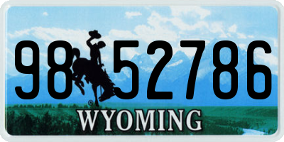 WY license plate 9852786