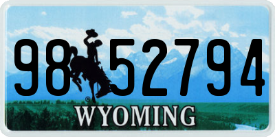 WY license plate 9852794