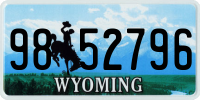 WY license plate 9852796