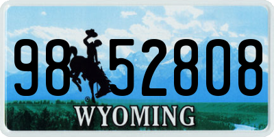 WY license plate 9852808
