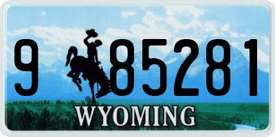 WY license plate 985281