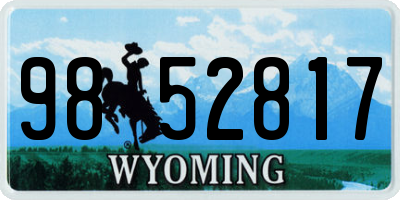 WY license plate 9852817