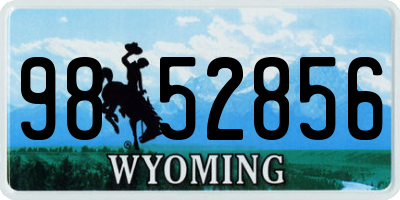 WY license plate 9852856