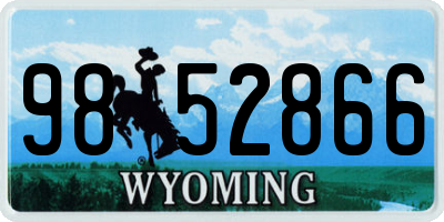 WY license plate 9852866