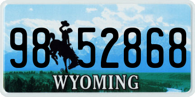 WY license plate 9852868