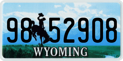 WY license plate 9852908