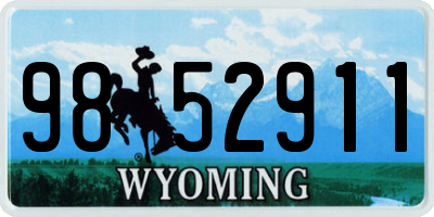 WY license plate 9852911