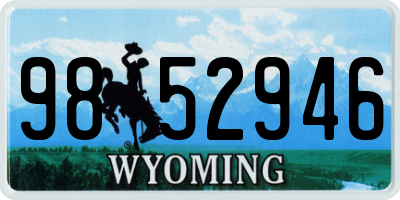 WY license plate 9852946