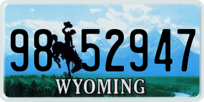 WY license plate 9852947