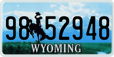 WY license plate 9852948