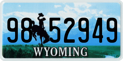 WY license plate 9852949