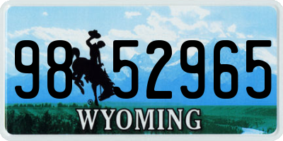 WY license plate 9852965